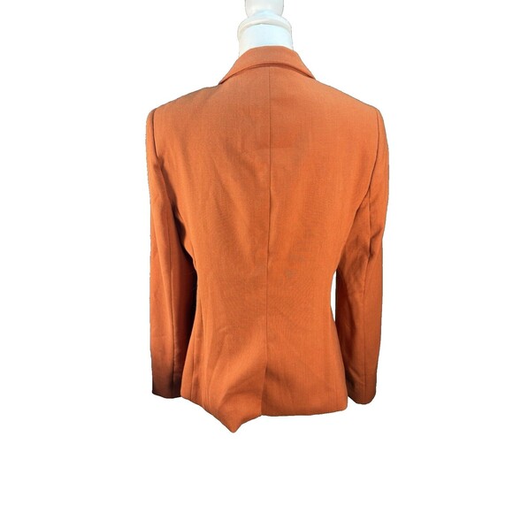 The Limited Rust Orange 1 Button Blazer Suit Jacket Women's size L Zipper Pocket - Picture 6 of 9